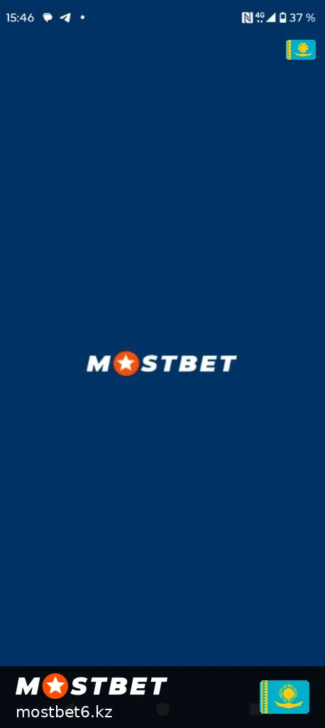 Экран запуска приложения Mostbet на Android в Казахстане